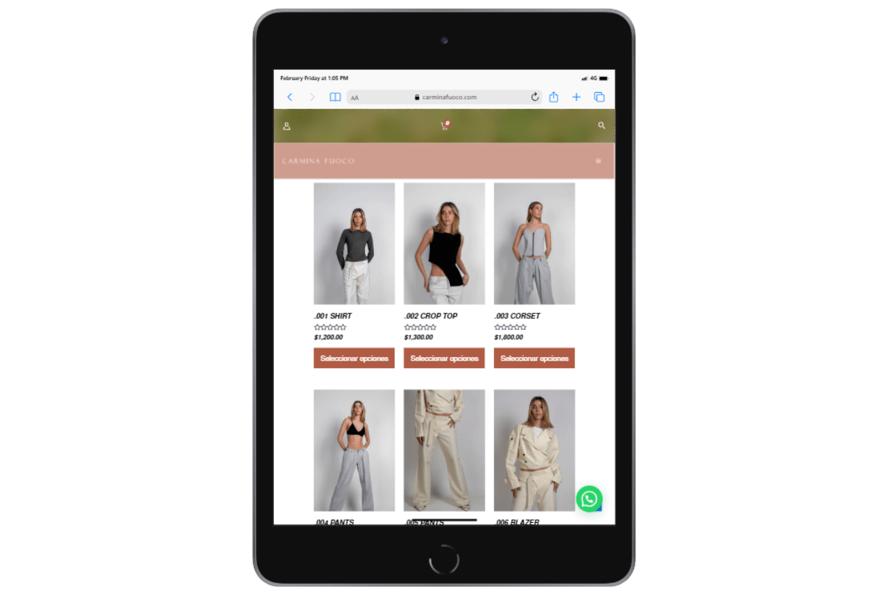 diseño y desarrollo web de tienda en linea de ropa